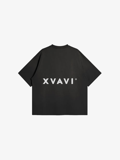 Black Sun-Faded Boxy Oversized T-Shirt